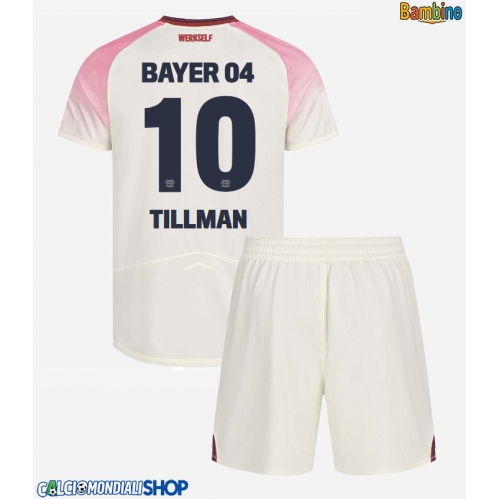Maglie da calcio Bayer Leverkusen Malik Tillman #10 Seconda Maglia Bambino 2025-26 Manica Corta + Pantaloni corti)
